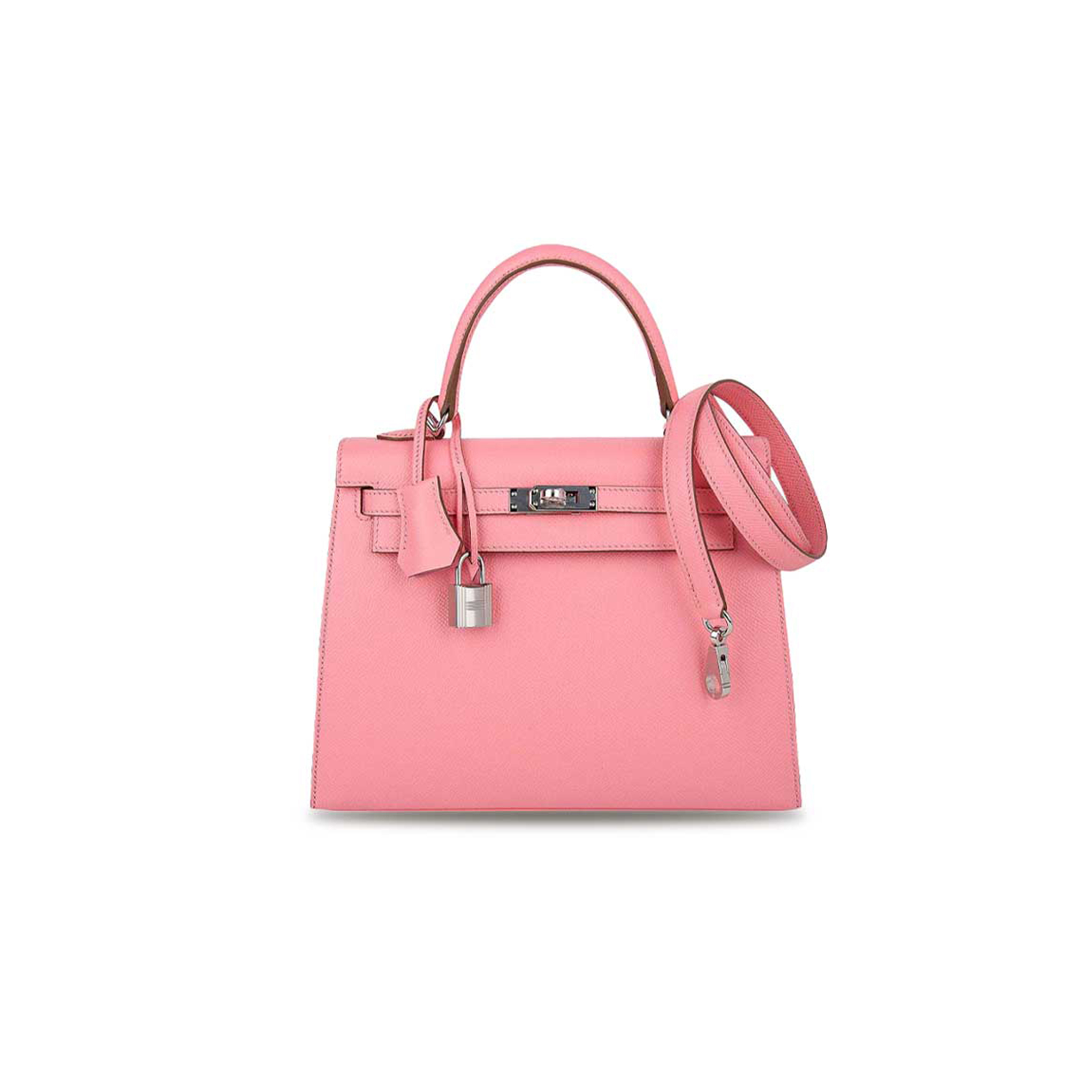 HERMÈS KELLY SELLIER 25 BAG PINK ROSE CONFETTI PALLADIUM HARDWARE EPSOM (25*17*7cm) 